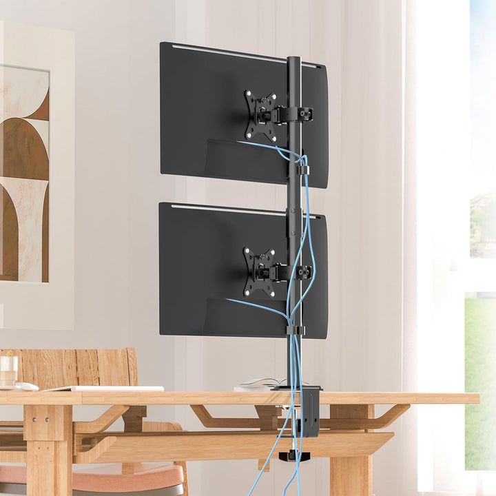 Monitor Halterung 2 Monitore übereinander für 17-35 Zoll Bildschirme,Max.12 kg, Bildschirmhalterung