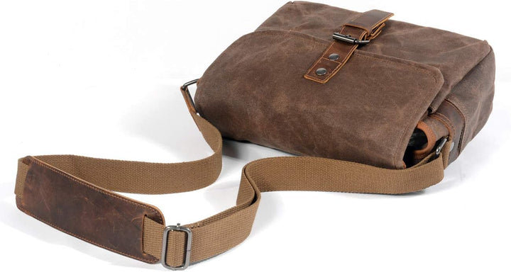 ONEGenug SLR-Kameratasche, wasserdichte Wachs-Segeltuchtasche Vintage Kameratasche Messenger Bag mit