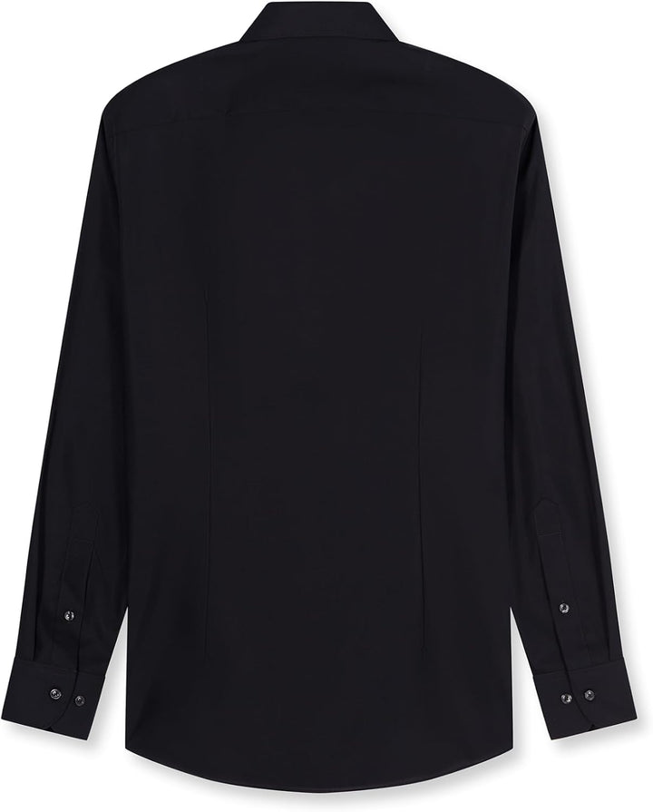 OLYMP Herren Businesshemd Langarm Luxor,Einfarbig,modern fit,New Kent 39 Schwarz, 39 Schwarz