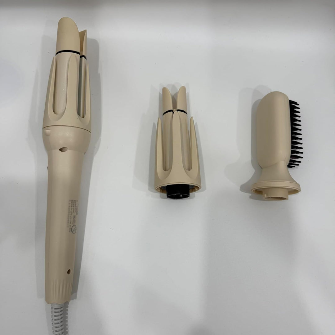3 in 1 Lockenstab Automatisch mit 32/36mm Lockenwickler & Haarglätterbürste, 4 Temperaturstufen, Sch