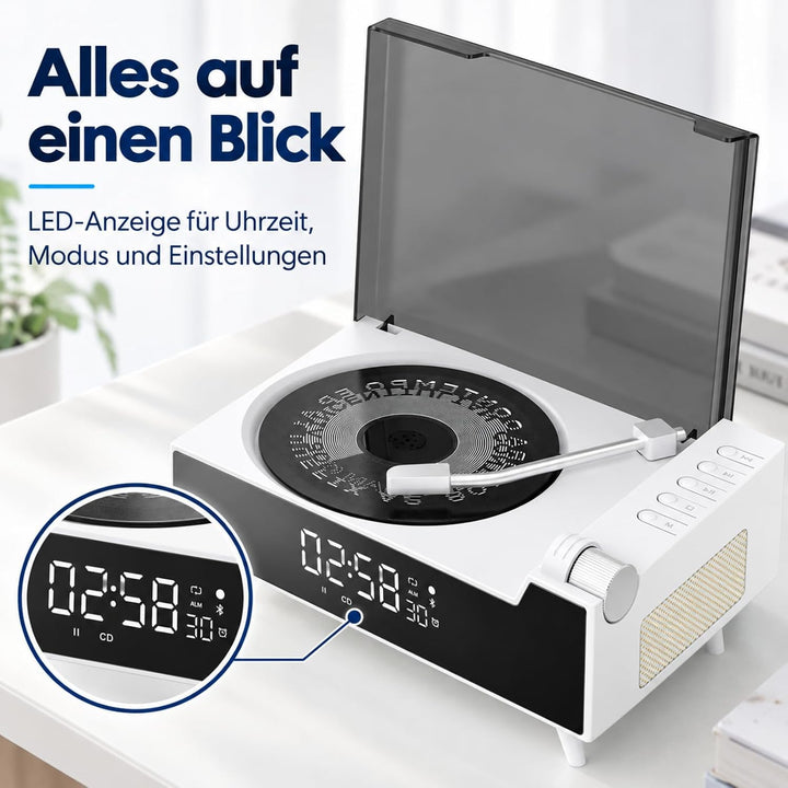 Tragbarer CD-Player für zu Hause mit Hi-Fi-Lautsprecher