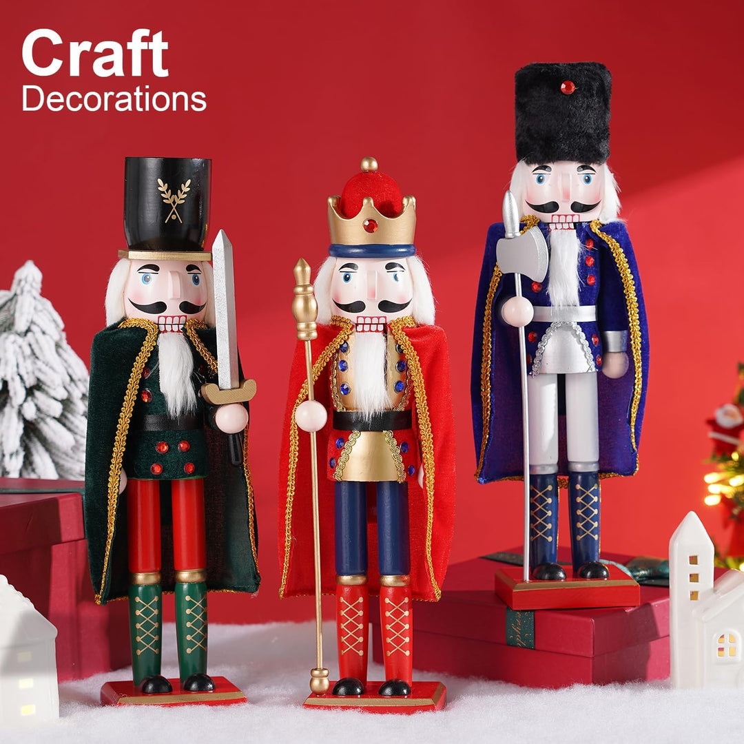 COMBIUBIU 38 cm Nussknacker Figuren Holz Nussknacker Soldaten,Traditionelle Weihnachten Nussknacker