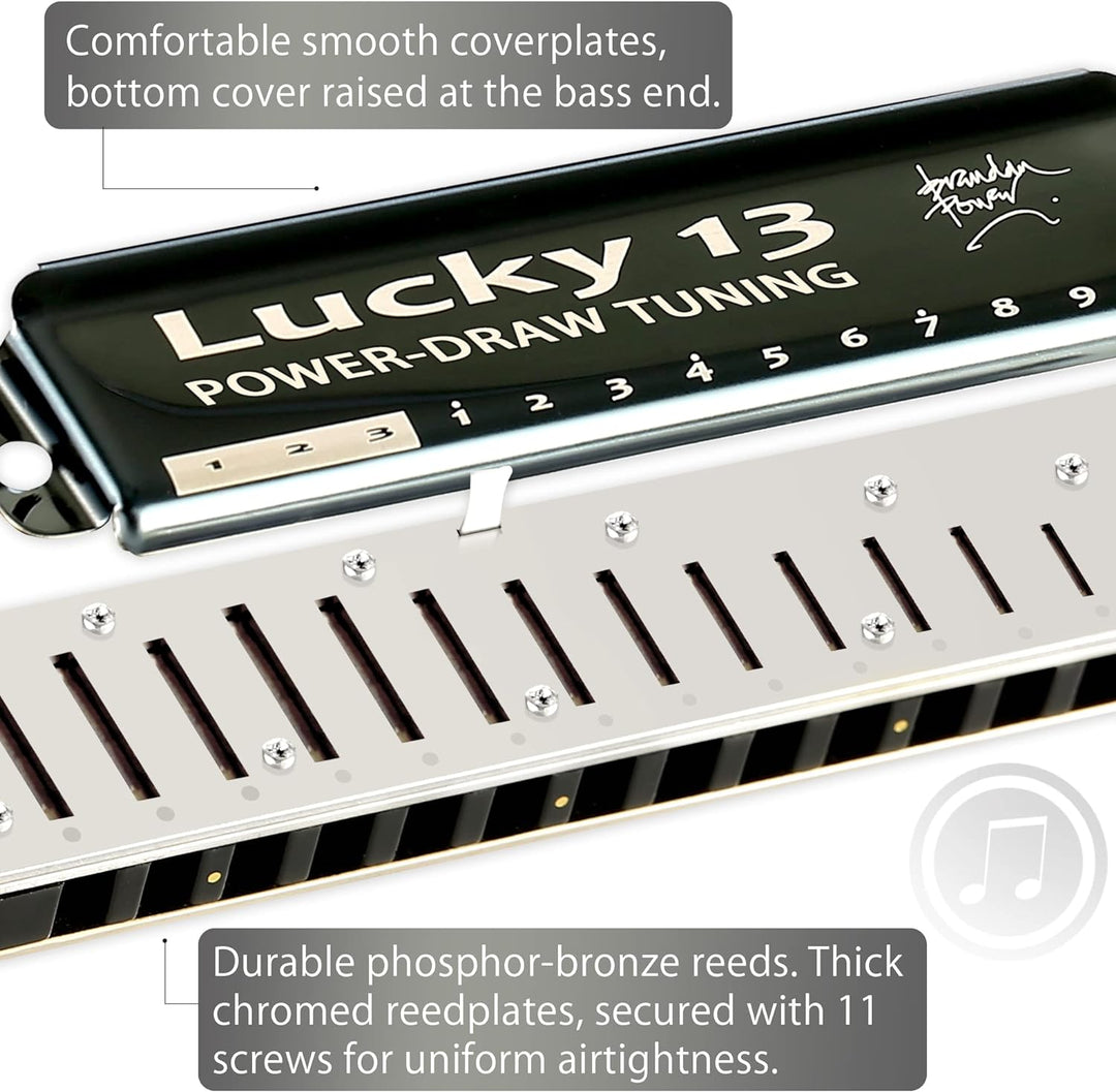 East top Lucky 13 Bass Plus Blues Harmonica 13 Holes Diatonic Harp Mouth Organ Professional Musical