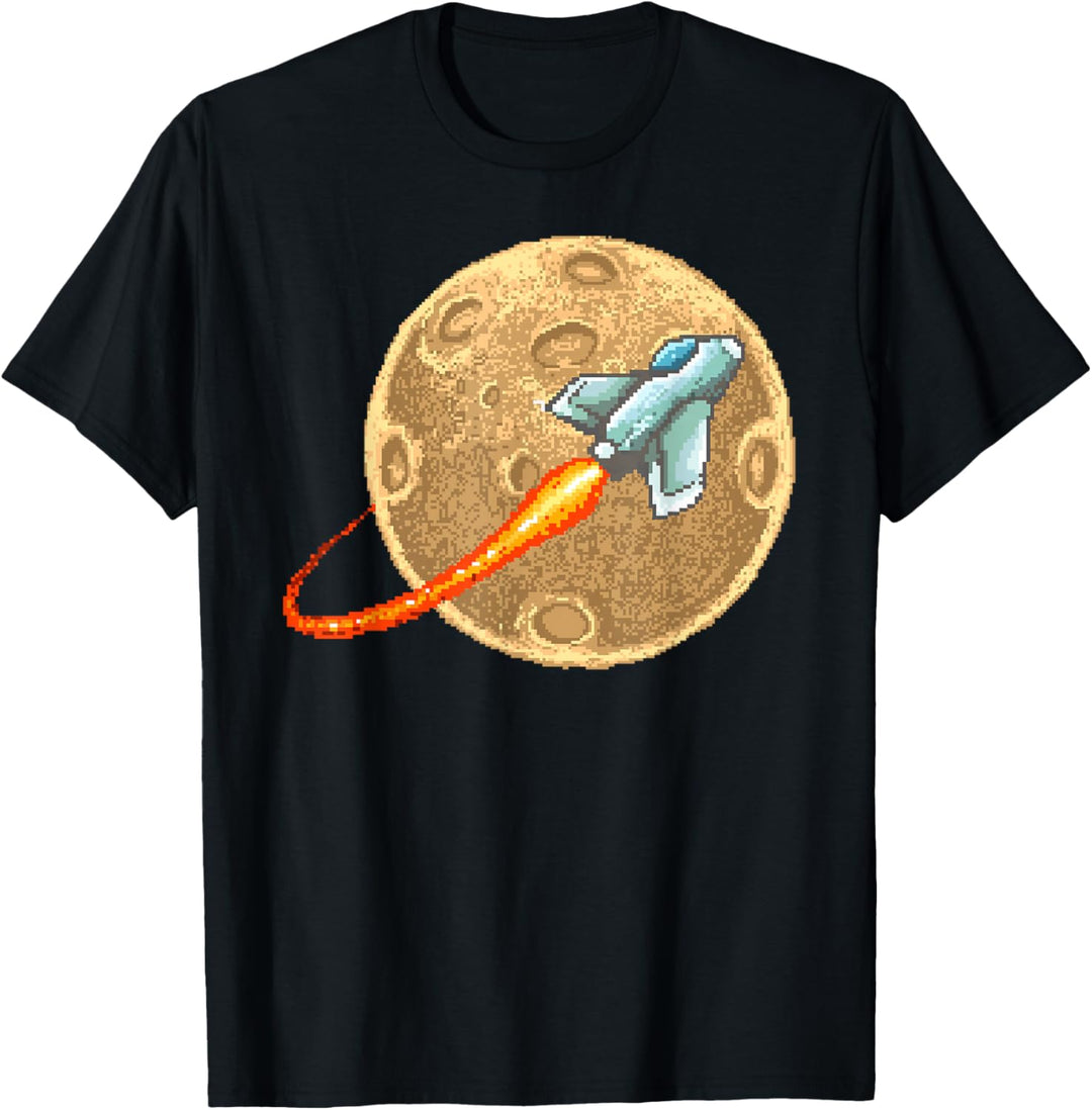 Moon Rocket Retro Space Galaxy T-Shirt