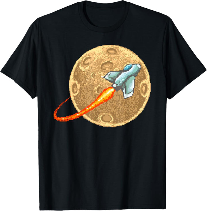 Moon Rocket Retro Space Galaxy T-Shirt