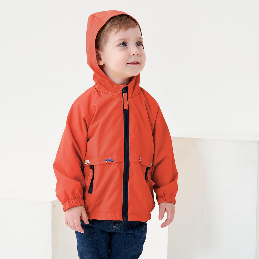 Volunboy Baby Kapuzen Jackets, Jungen Langarm Winddicht Mantel Cartoon Aufdruck Jacken 5-6 Jahre Rot