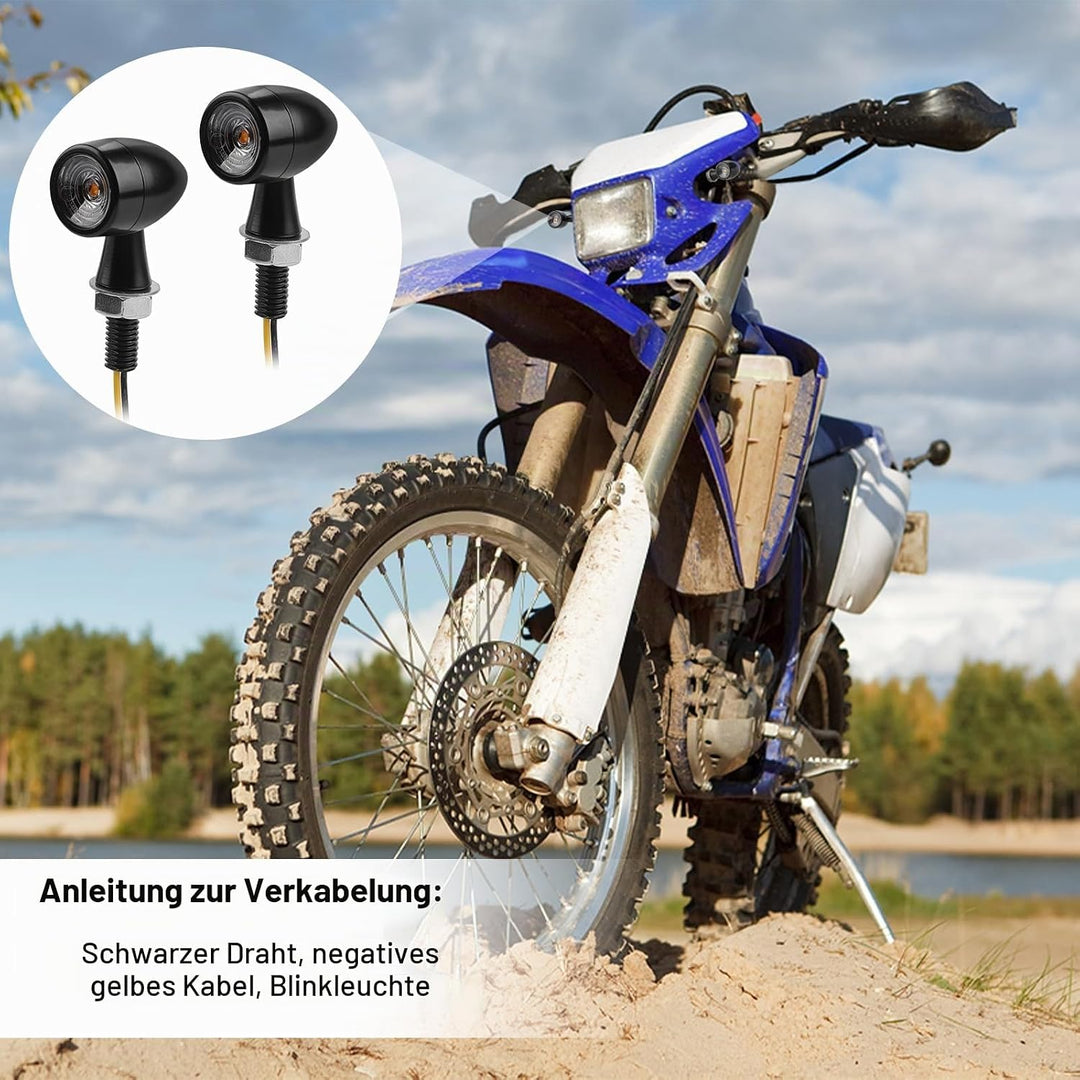 2 x Metall Motorrad LED Blinker 12V LED Universal Motorrad Blinker Universal für die meisten Motorrä