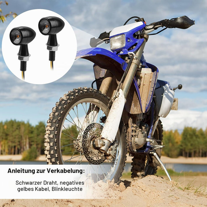 2 x Metall Motorrad LED Blinker 12V LED Universal Motorrad Blinker Universal für die meisten Motorrä