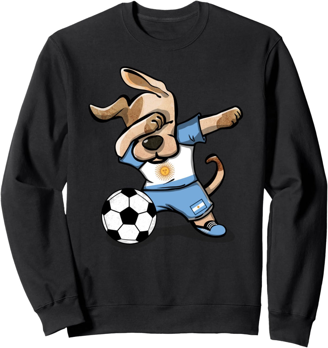 Dabbing Dog Hund Argentinien Fussball - Argentinische Flagge Sweatshirt