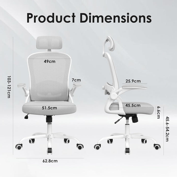 Farini Höhenverstellbar BürostuhlSchreibtischstuhl Bequem Ergonomischer Stuhl mit Kopfstütze, Home O