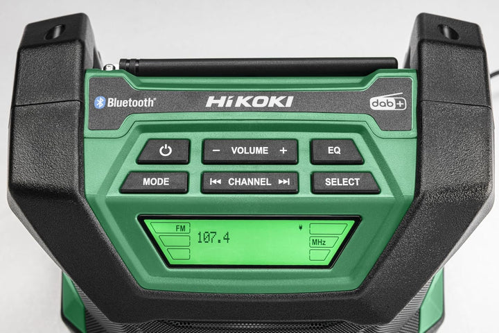 HiKOKI Akku-Baustellenradio UR18DA (Schnurloses Radio, Radiofrequenz: FM/DAB, kann mit Netzadapter o