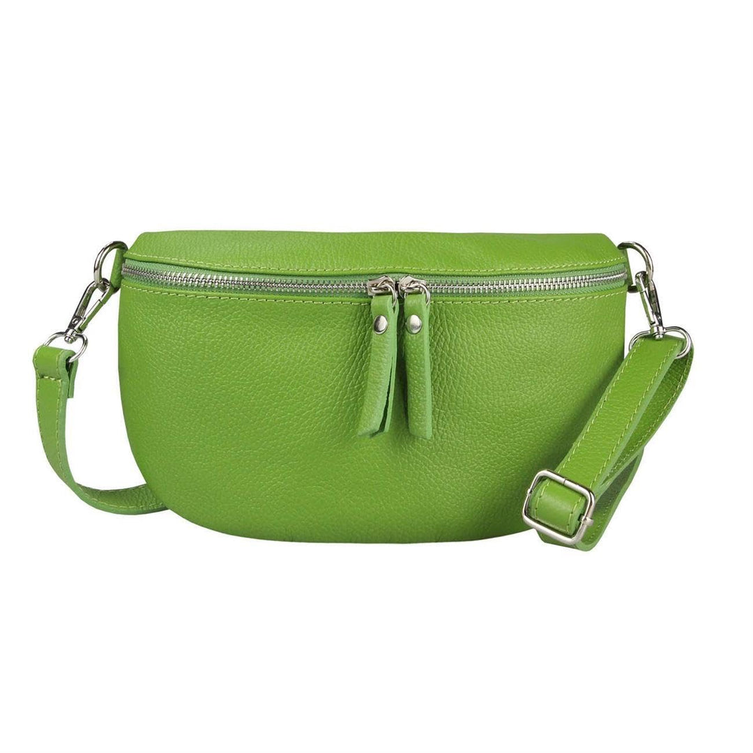 Made in Italy Damen Leder Tasche Handytasche Gürteltasche Crossbody Hüfttasche Bauchtasche Umhängeta