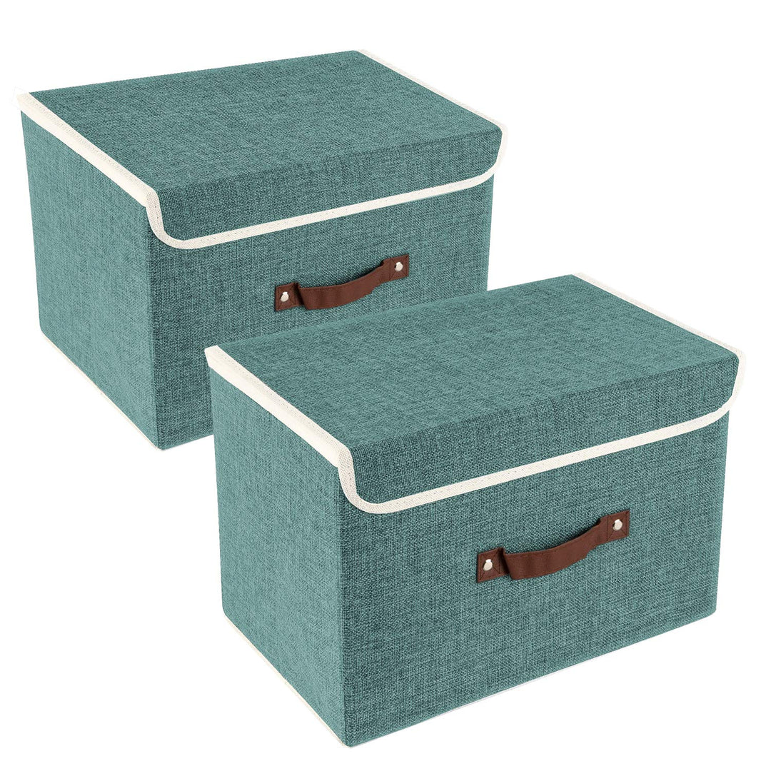 TYEERS Faltbare Aufbewahrungsbox mit Deckel, Stoff, Waschbare, Kisten Aufbewahrung mit Deckel, 38x25