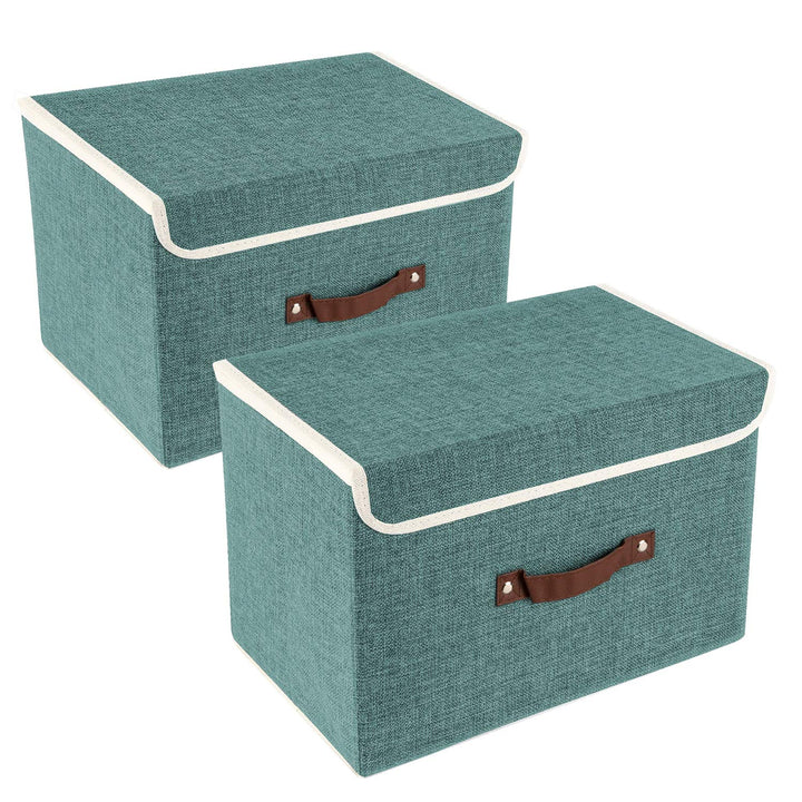 TYEERS Faltbare Aufbewahrungsbox mit Deckel, Stoff, Waschbare, Kisten Aufbewahrung mit Deckel, 38x25