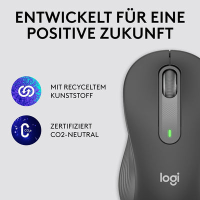 Logitech Signature M650 L Left Kabellose Maus - für grosse linke Hände, Leise Klicks, Anpassbare Sei