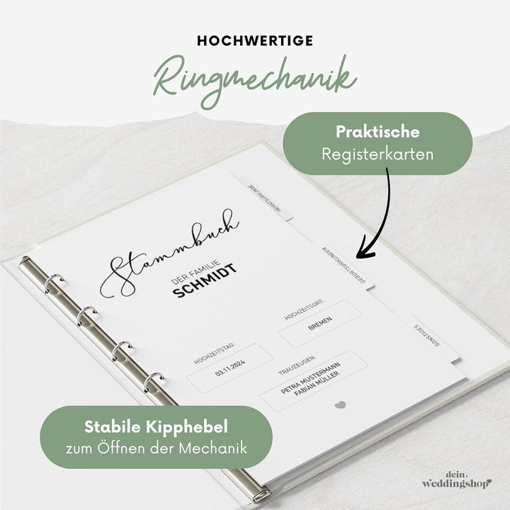 Stammbuch der Familie - Familienstammbuch Hochzeit Standesamt - Lovebirds - Hardcover (16x21cm, PERS