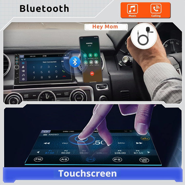Hodozzy Autoradio 2 Din mit CarPlay Android Auto, Autoradio MP5 Player 7 Zoll Bildschirm Bluetooth m