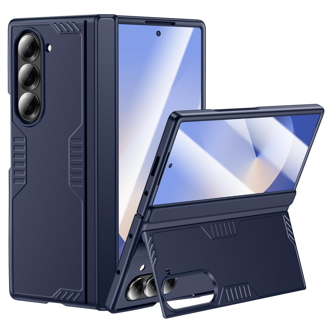 spoovcto für Samsung Galaxy Z-Fold-6 Hülle: HD Displayschutzfolie, Versteckter Ständer, Scharniersch