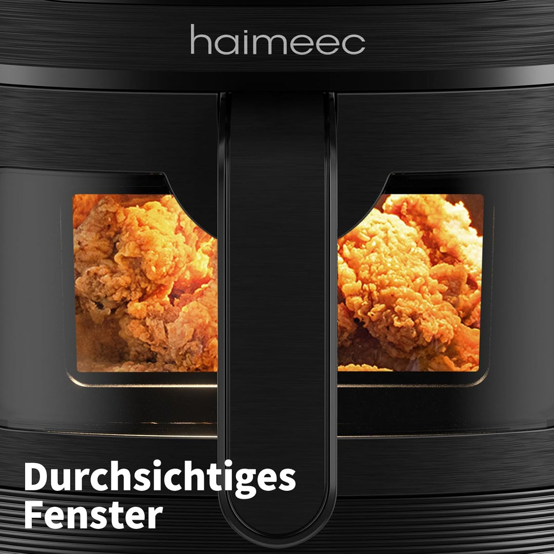 Airfryer 4L, Heissluftfritteuse mit Sichtfenster, Fritteuse ohne Öl mit Shake-Reminder, Antihaftbesc