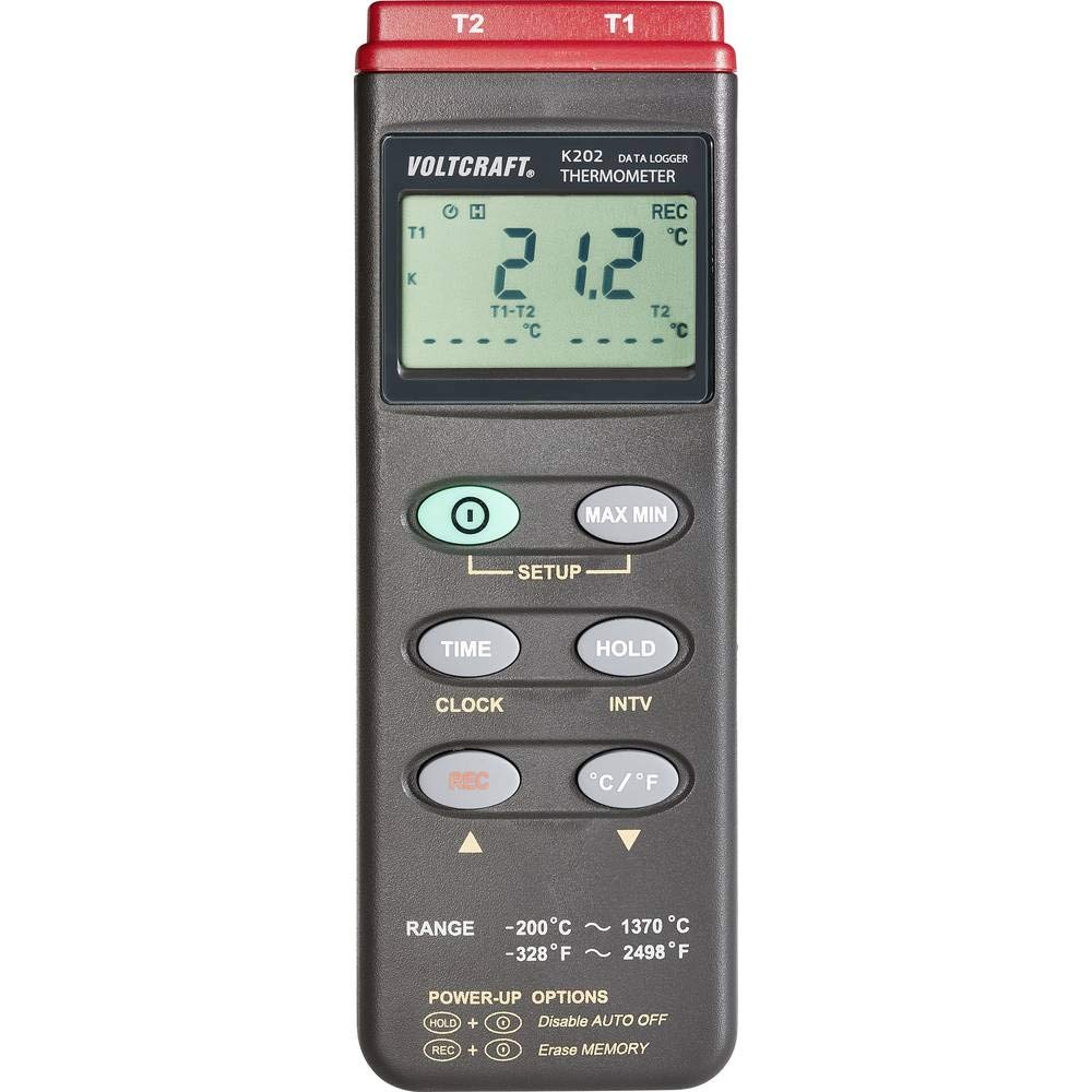 VOLTCRAFT K202 Temperatur-Messgerät -200 - +1370 °C Fühler-Typ K Datenlogger-Funktion