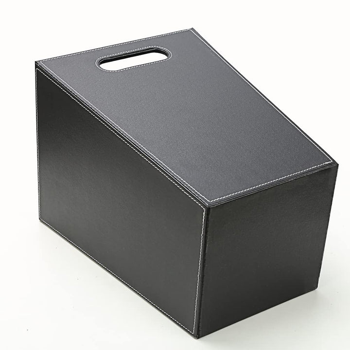 KINGFOM™ Klassisch Leder Papierkorb für Büro/Badezimmer/küche/Schlafzimmer (Platz-Schwarz), Platz-Sc