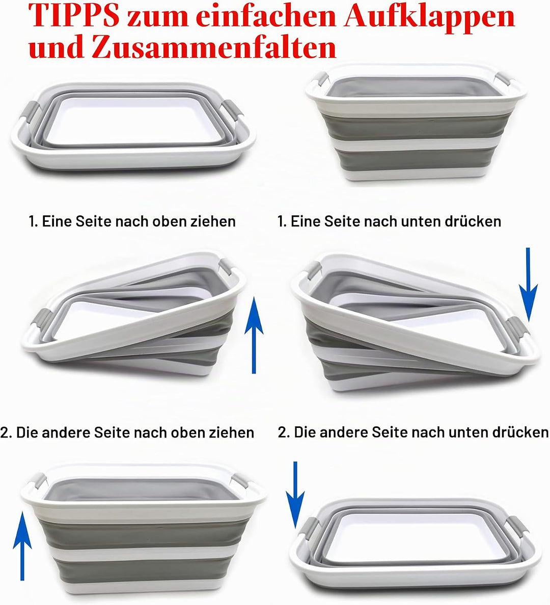 SAMMART 42L zusammenklappbarer Wäschekorb aus Kunststoff – faltbarer Pop-Up-Aufbewahrungsbehälter/Or
