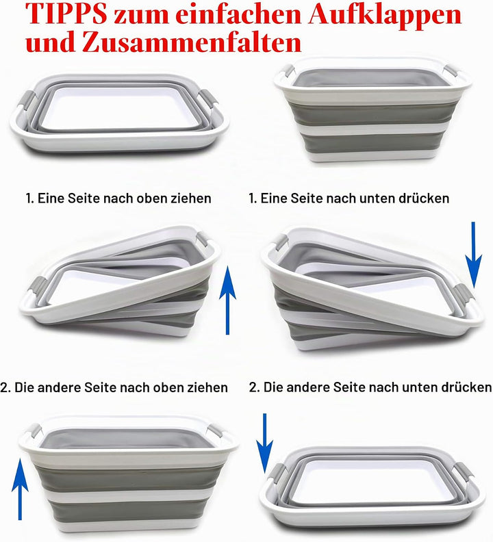 SAMMART 42L zusammenklappbarer Wäschekorb aus Kunststoff – faltbarer Pop-Up-Aufbewahrungsbehälter/Or
