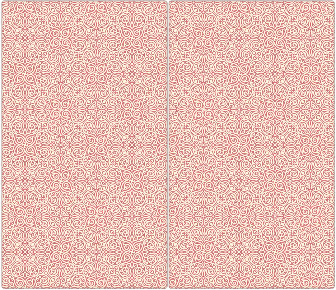 banjado® Herdabdeckplatte Glas 2-teilig je 30x52 cm/Schneidebrett Herdabdeckung mit Motiv Rosa Arabe