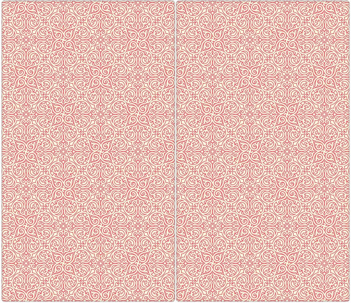 banjado® Herdabdeckplatte Glas 2-teilig je 30x52 cm/Schneidebrett Herdabdeckung mit Motiv Rosa Arabe