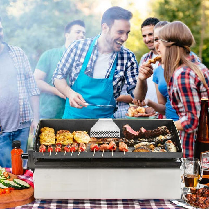 Blackstone Grillwerkzeug-Set, Grillzubehör für Grillplatte, Edelstahl-Grill-Wurstwenzange, Ölauffang