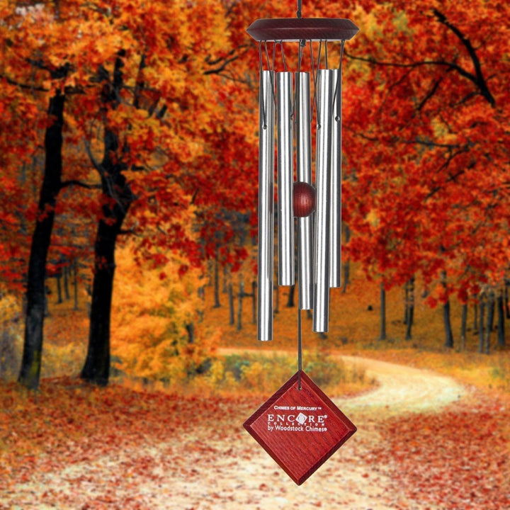 Woodstock Encore Collection Windspiel Chimes of Mercury, silber Silber / Schwarz 35,6 cm, Silber / S