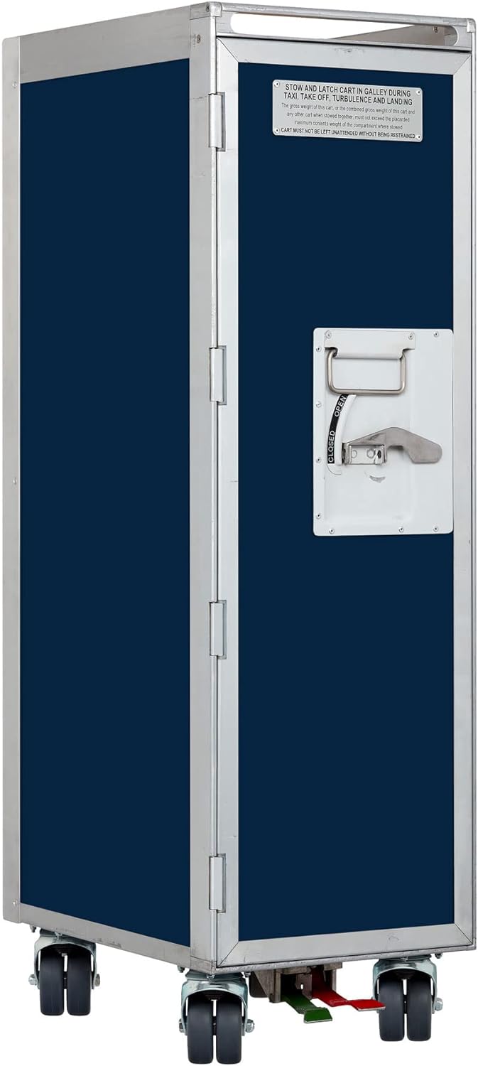 VanDeBord Flugzeugtrolley Uni Airlineblau (Neue Rollen), Gebrauchtes Original aus der Luftfahrt - au
