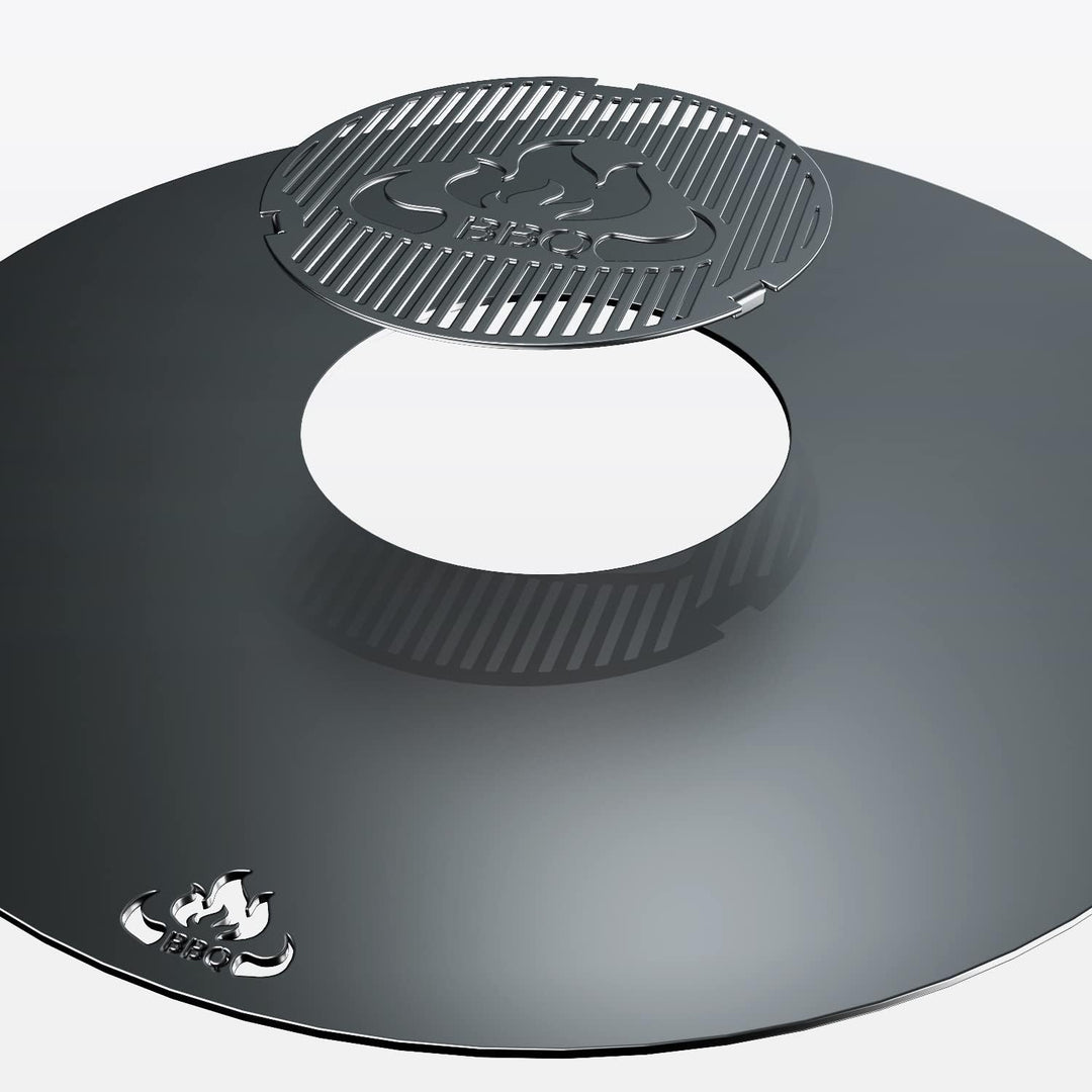 teileplus24 FR08 Grillmeister Set | 3-teilig | Grillring 80 cm + Grilleinsatz ø 20cm + Auflageleiste