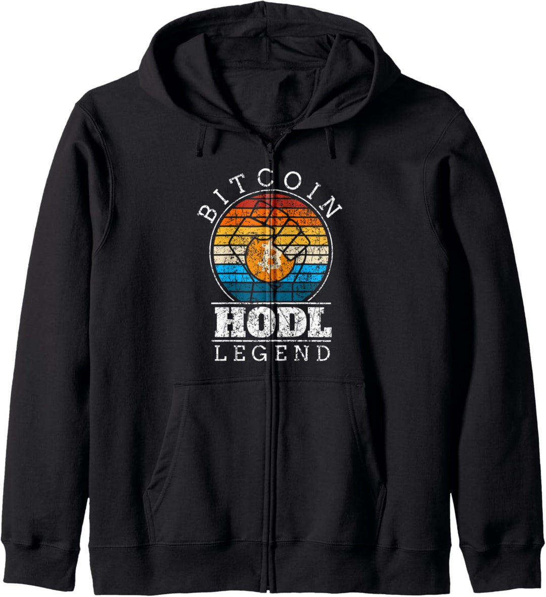 Bitcoin HODL Legende Retro-Vintage-Stil Kapuzenjacke