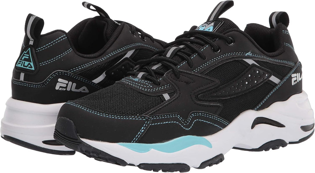 FILA Herren Trail Tracer Sneaker 42 EU Schwarz Weiss Metallic Silber, 42 EU Schwarz Weiss Metallic S