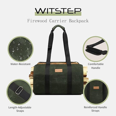 Feuerholz-Trage-Rucksack, CYUREAY wasserabweisende Feuerholz-Tasche, stabile Holzklotz-Tragetasche m