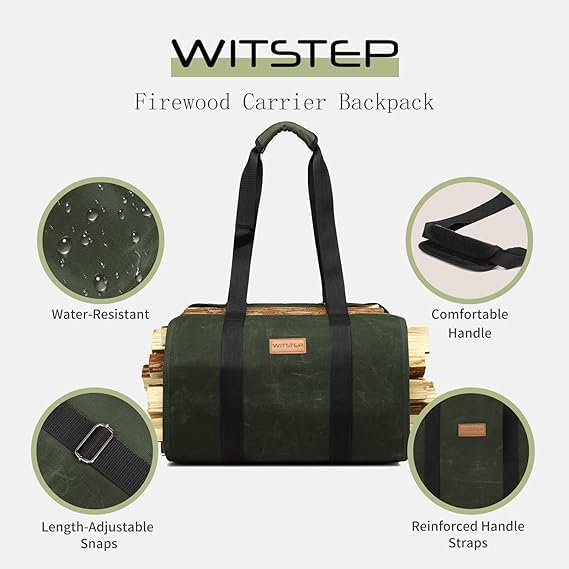 Feuerholz-Trage-Rucksack, CYUREAY wasserabweisende Feuerholz-Tasche, stabile Holzklotz-Tragetasche m