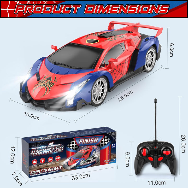 Mieryd Ferngesteuertes Auto ab 3 4 5 6 7 8+ Jahre, Kinder Spiele Draussen Drinnen 1:18 Spider RC Aut