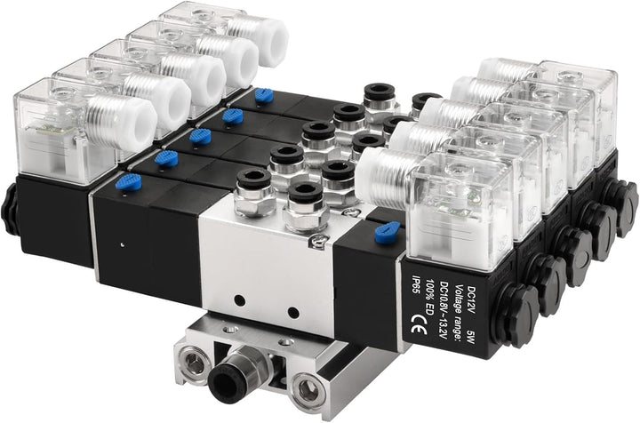 Heschen Elektrisches Pneumatisches 5 Magnetventil, 4V230C-08, 12 VDC, PT1/4, 5 Wege 3 Positionen, Kr