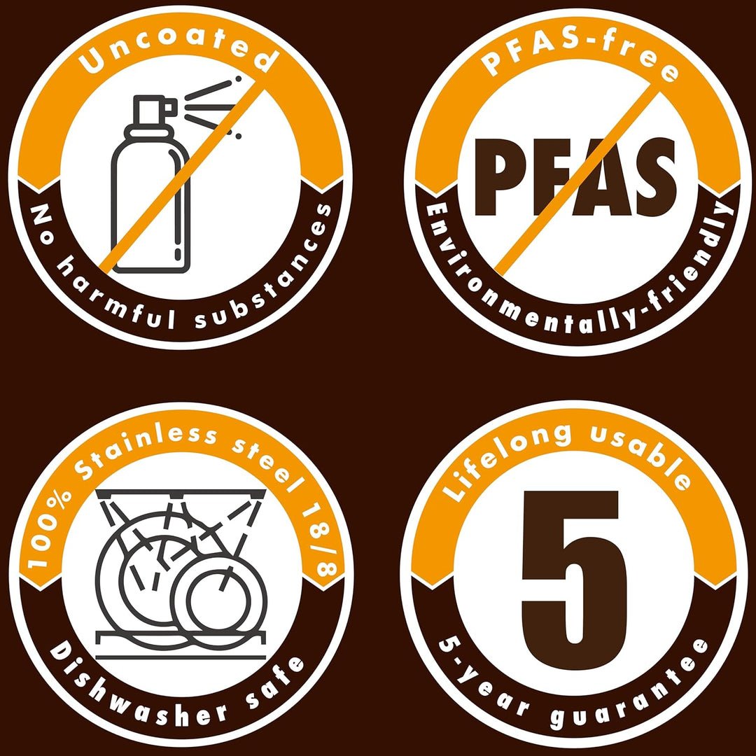 Backform Edelstahl Kuchenform Springform, unbeschichtet PFAS-frei aus 18/8-Edelstahl Spülmaschinenfe