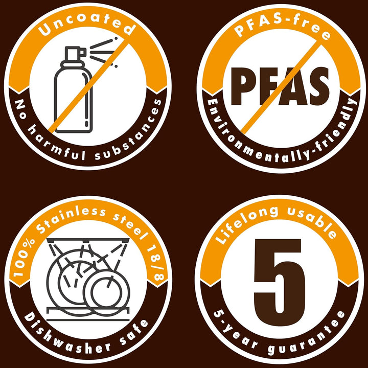 Backform Edelstahl Kuchenform Springform, unbeschichtet PFAS-frei aus 18/8-Edelstahl Spülmaschinenfe