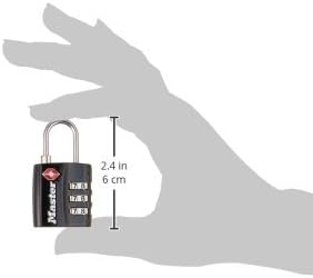 Master Lock 4680DBLK TSA Accepted Luggage Lock, Black, Pack of 1 1-Pack, 1-Pack