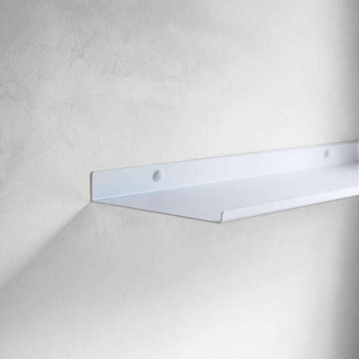 MILUKA Wandregal Weiss Metall | 2er Set Schweberegale Weiss 50 cm | Kleines Wandregal Küche | Badezi