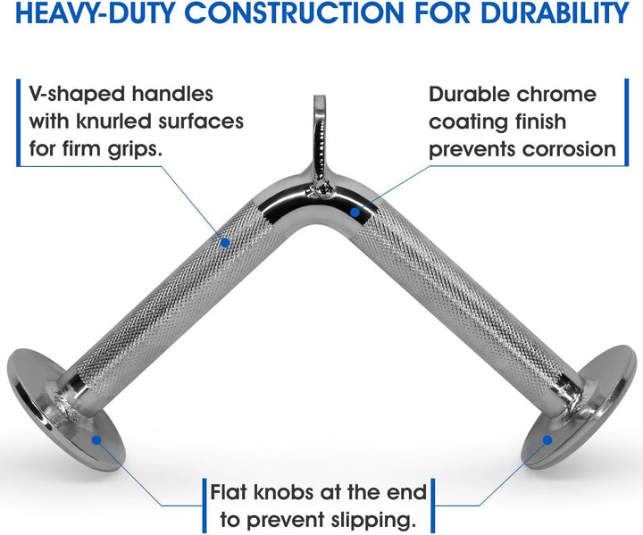 Yes4All LAT-Pull-Down-Kabelaufsatz, Trizeps-Pressstange, V-förmige Stange mit Diamant-Rändelgriff, B