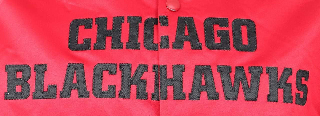 Mitchell & Ness NBA Hometown LW Satin Jacket, White S #5-Blackhawks-Scarlet-31098, S #5-Blackhawks-S
