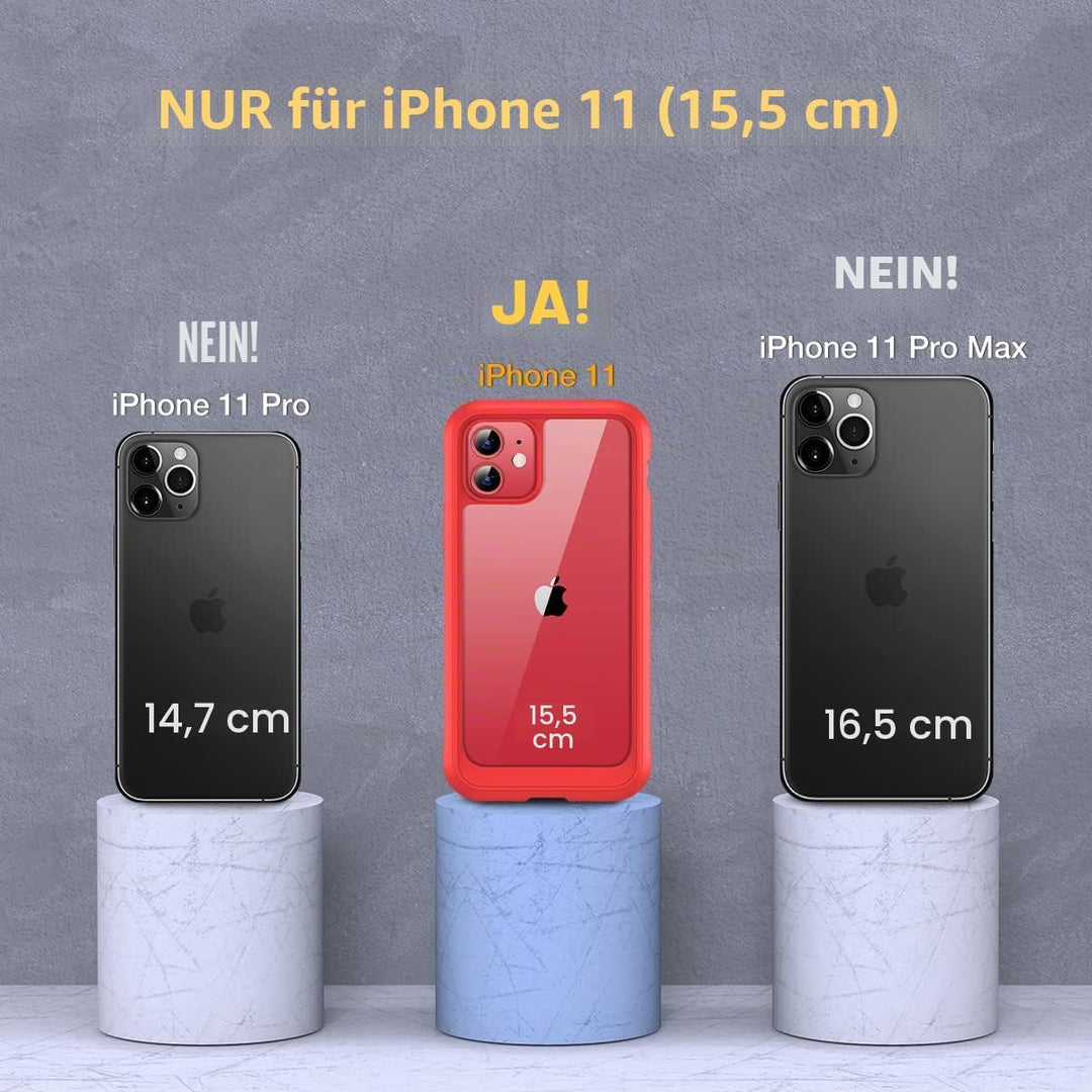 Miracase Glas Serie für iPhone 11 Hülle, [360 Militärschutz & vollständiger Kameraschutz], stossfest