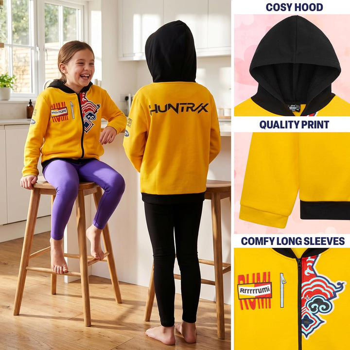 Get Trend KPop Demon Hunters Mädchen Zip Up Hoodie Offizielles Lizenzprodukt Huntrix Hooded Fashion