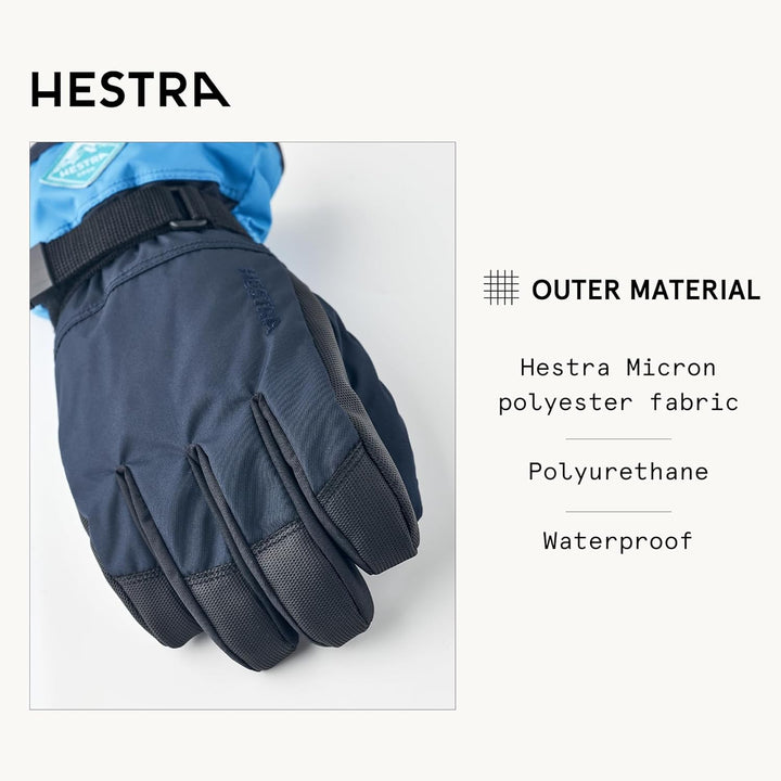 Hestra Wasserdichter Skihandschuh für Kinder, C-Zone für kaltes Wetter marineblau/blau 3, marineblau