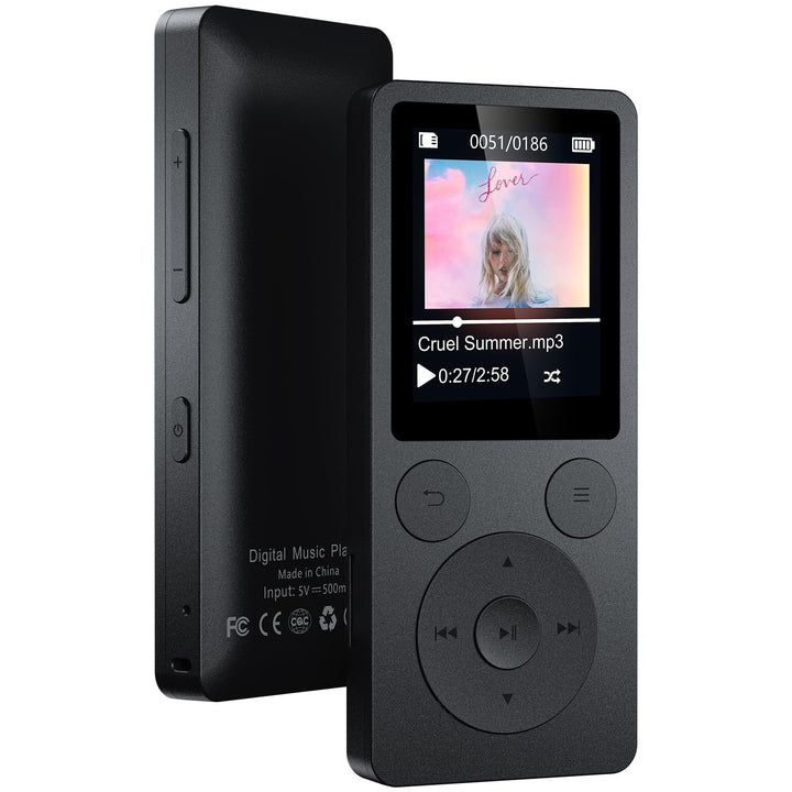64GB MP3 Player Bluetooth 5.3 & Lautsprecher – Upgrade mit physischen Tasten (Zurück, Menü, Lautstär