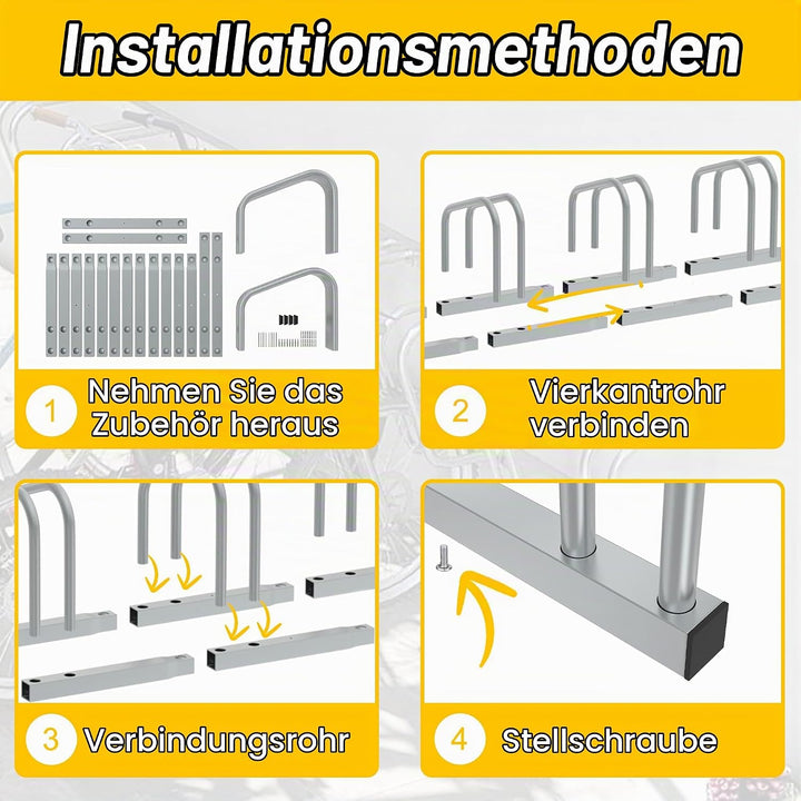 Fahrradständer für 2 Fahrräder Fahrradhalter Aufstellständer Boden und Wand Montage 37cm Radabstand